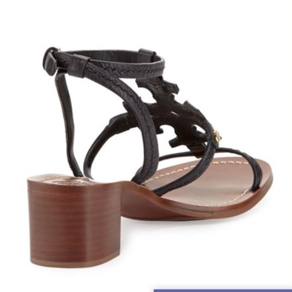 Tory Burch Phoebe Leather Logo Sandal - Picture 2 of 11